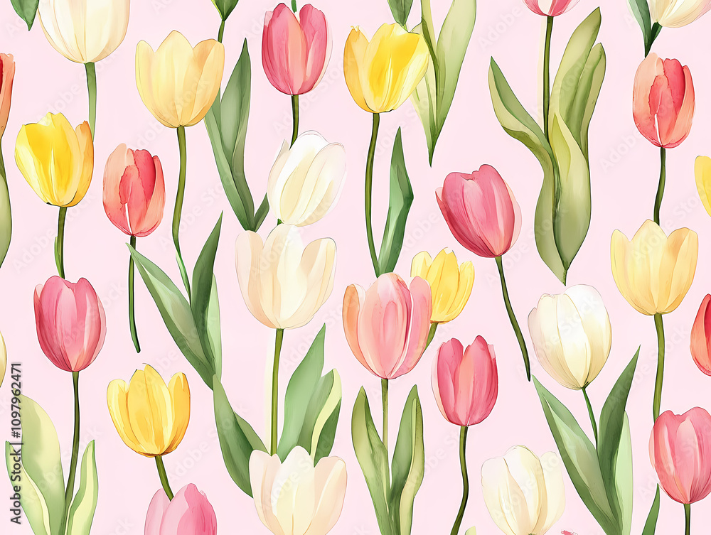 Obraz premium pattern with tulips