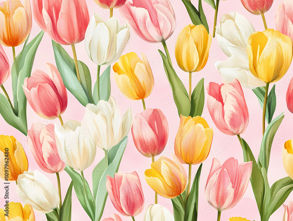 Obraz premium pattern with tulips