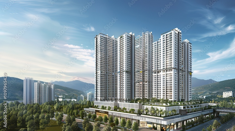 Obraz premium High_rise_buildings_and_towering_skyscrape