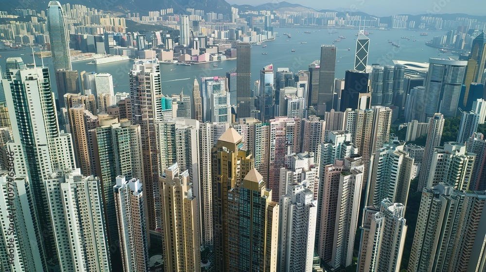 Fototapeta High_rise_buildings_and_towering_skyscrape