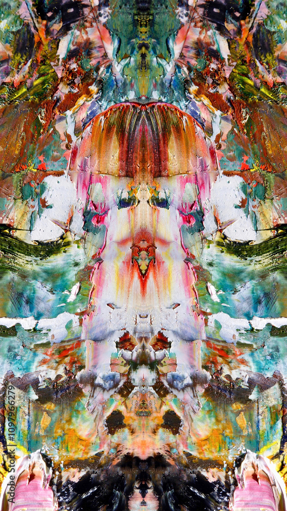 Fototapeta premium Abstract art background . Hand painting artwork on canvas . Color idea for fabric , wall decor