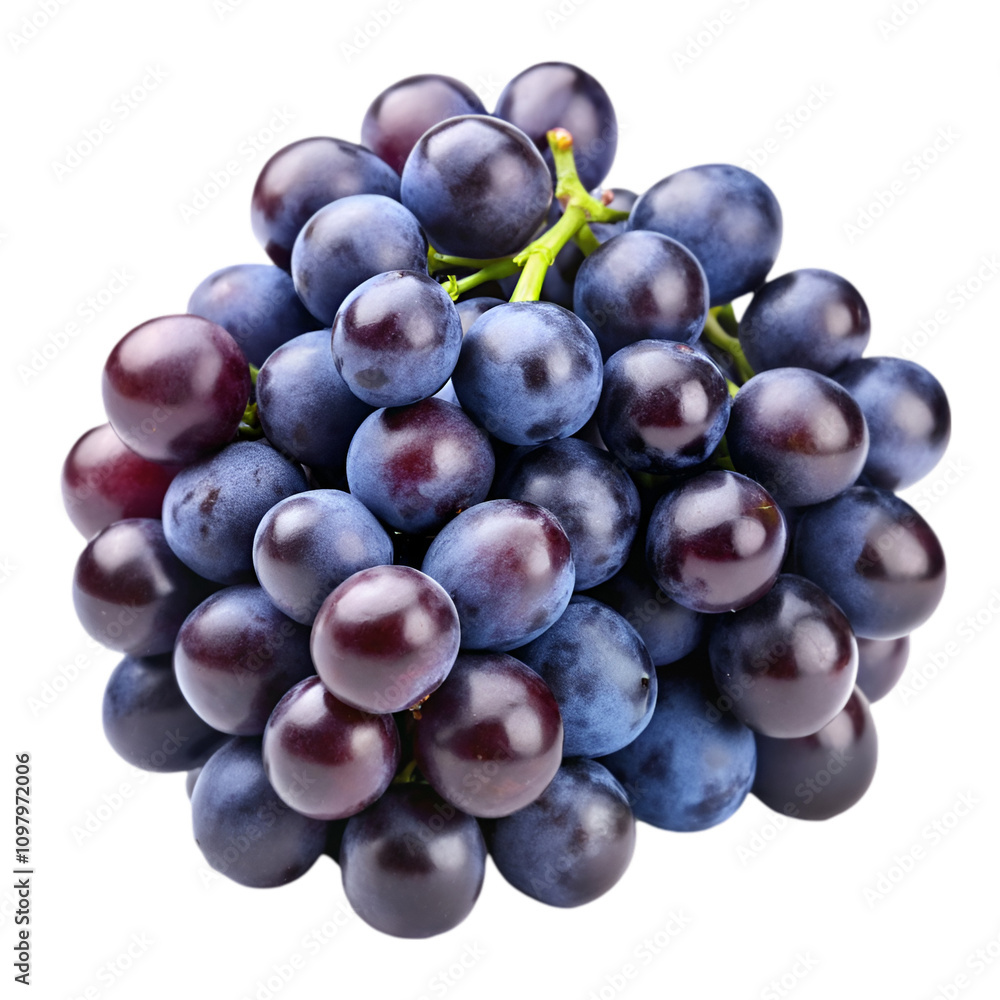Bunch of black grapes isolated on transparent background Bunch of black grapes isolated on transparent background