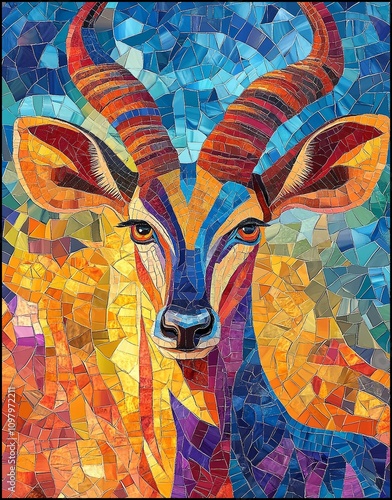 Wallpaper Mural Geometric Kudu Mosaic Torontodigital.ca