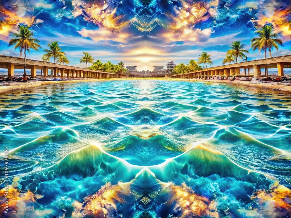 Fototapeta premium Abstract Beach Water Seamless Pattern - Architectural Photography