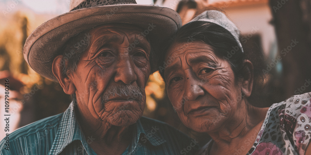 Obraz premium portrait of an elderly couple outside Generative AI