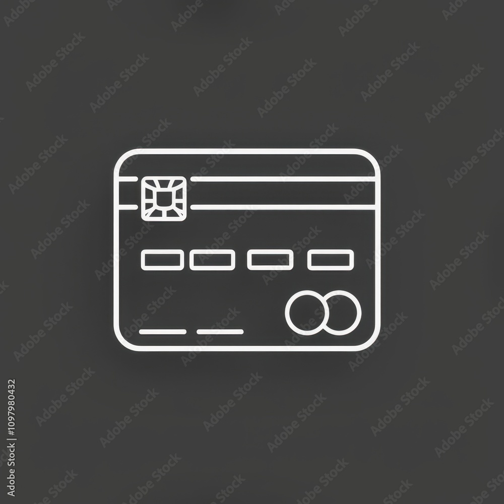 Minimalist Credit Card Icon with Visible Chip Minimalist Credit Card Icon with Visible Chip