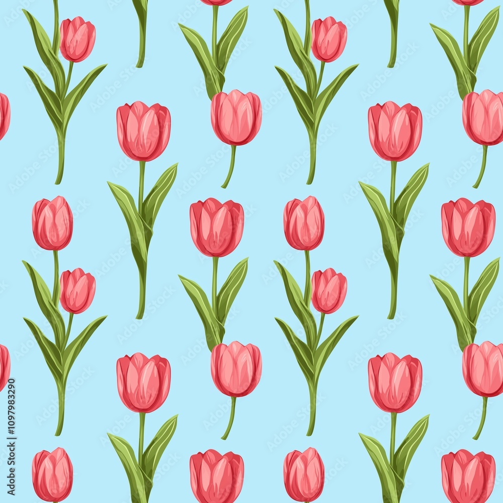 Obraz premium Tulip flower pattern