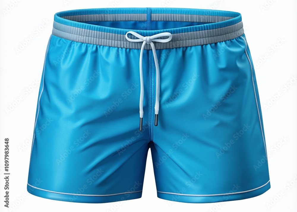 Stylish Men's Blue Swimming Trunks Isolated on White Background Perfect for Summer Fashion, Swimwear Collection, and Beachwear Promotion in High-Quality Stock Photography Stylish Men's Blue Swimming Trunks Isolated on White Background Perfect for Summer Fashion, Swimwear Collection, and Beachwear Promotion in High-Quality Stock Photography