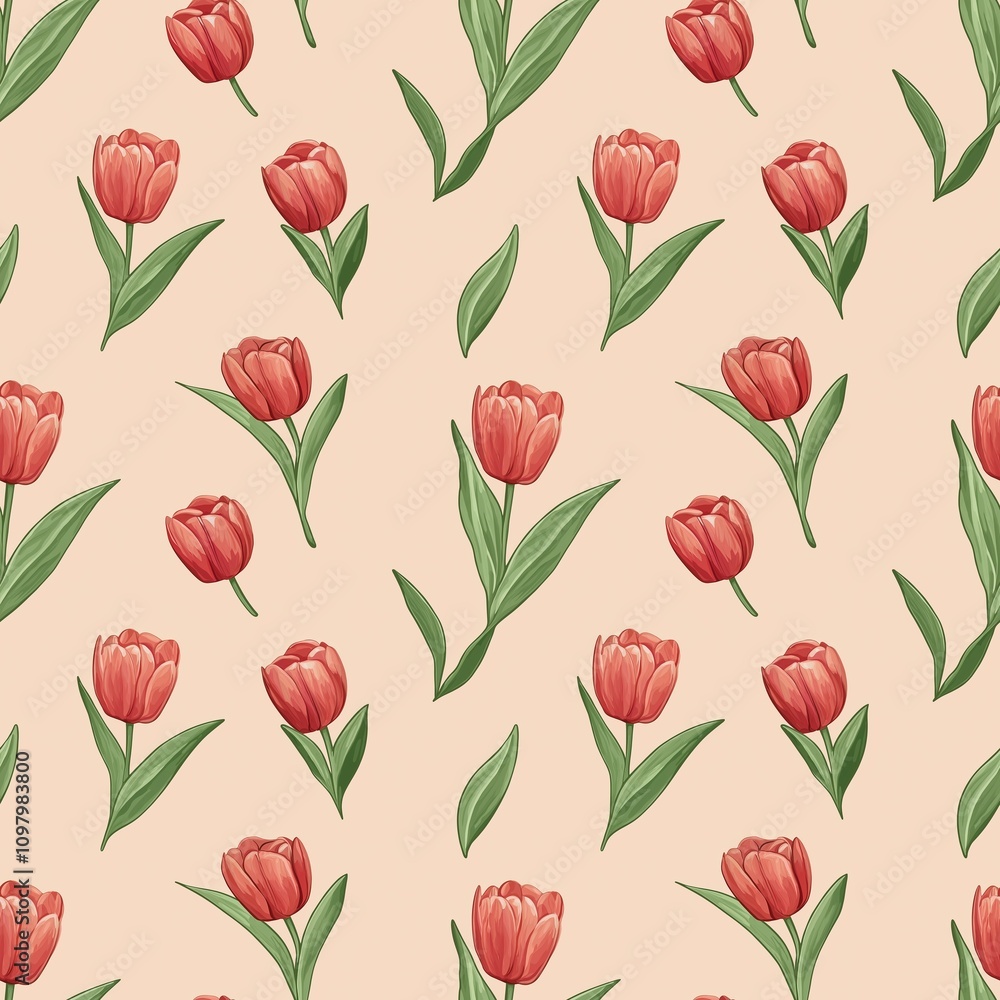 Obraz premium Tulip flower pattern