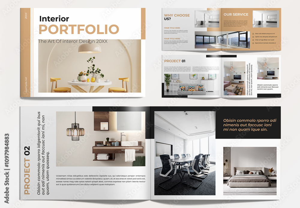 Interior Portfolio Layout Template Stock Template | Adobe Stock
