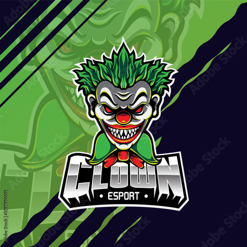 Clown sport mascot logo design 