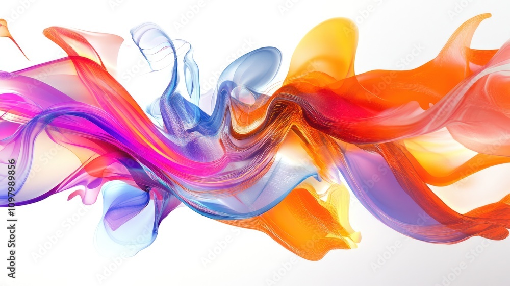 Obraz premium shapes and forms in vibrant colors, merging and twisting in a dance of energy.