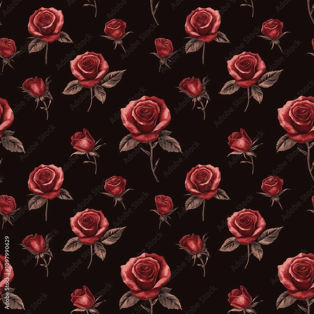 Naklejka premium rose flower pattern