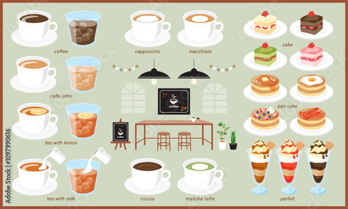 カフェの内装とメニュー