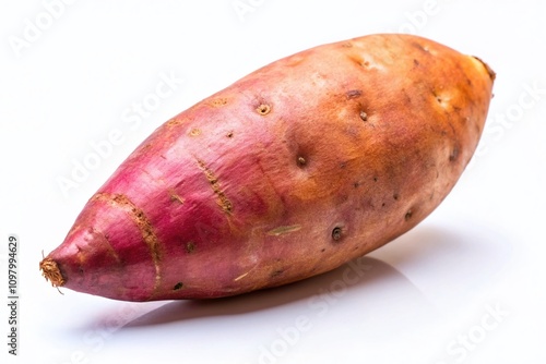 Sweet Potato Isolated on a Clean White Background for Culinary, Health, and Recipe Use in Stock Photography, Ideal for Food Blogs or Nutrition Articles