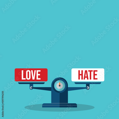 Love and hate on a scales. 
