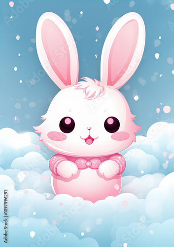 Cute Kawaii Bunny Pattern.