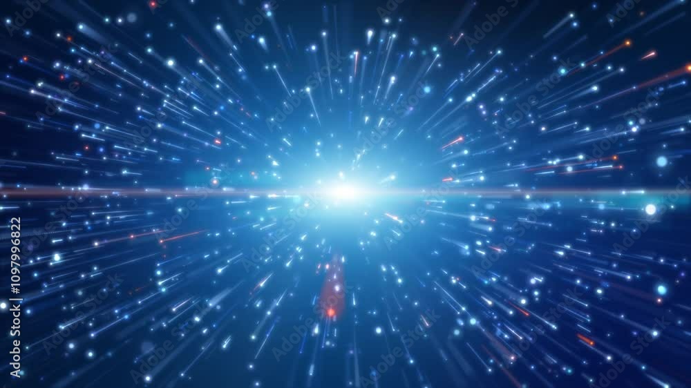 Explosion in space blue light trail creative cosmic background. Hyper jump into another galaxy. Speed of light. Explosion in space blue light trail creative cosmic background. Hyper jump into another galaxy. Speed of light.