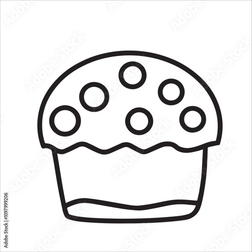 cupcake icon vector design template sprinkled with missis photo