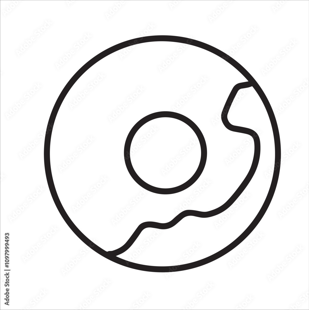 Donut line vector with lots of glaze sprinkled on it Donut line vector with lots of glaze sprinkled on it