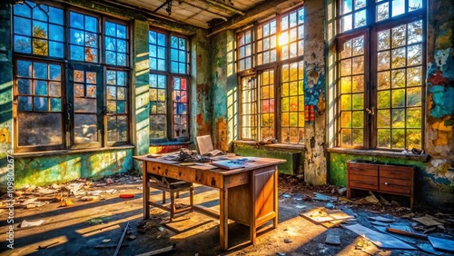 Urban Exploration Photography: Contemplating Book Ideas Amidst Abandoned Spaces and Urban Decay, Inspiring Creativity in a Unique and Atmospheric Environment