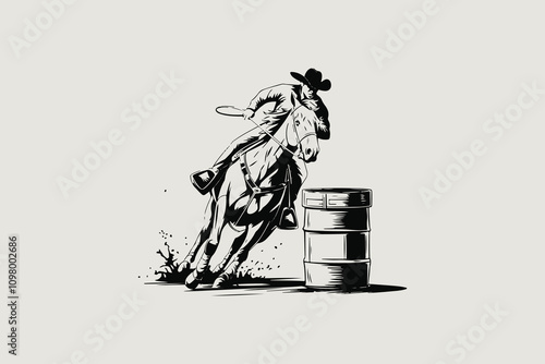 Barrel Racing in Action vector