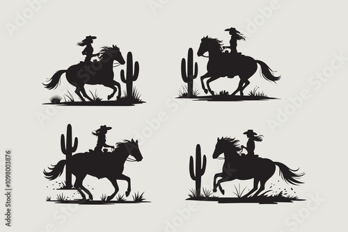 Barrel Racing in Action vector