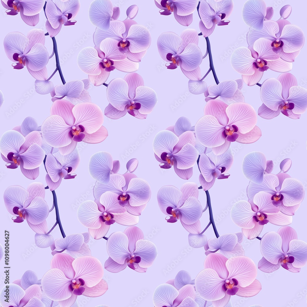 Fototapeta premium Orchid flower pattern