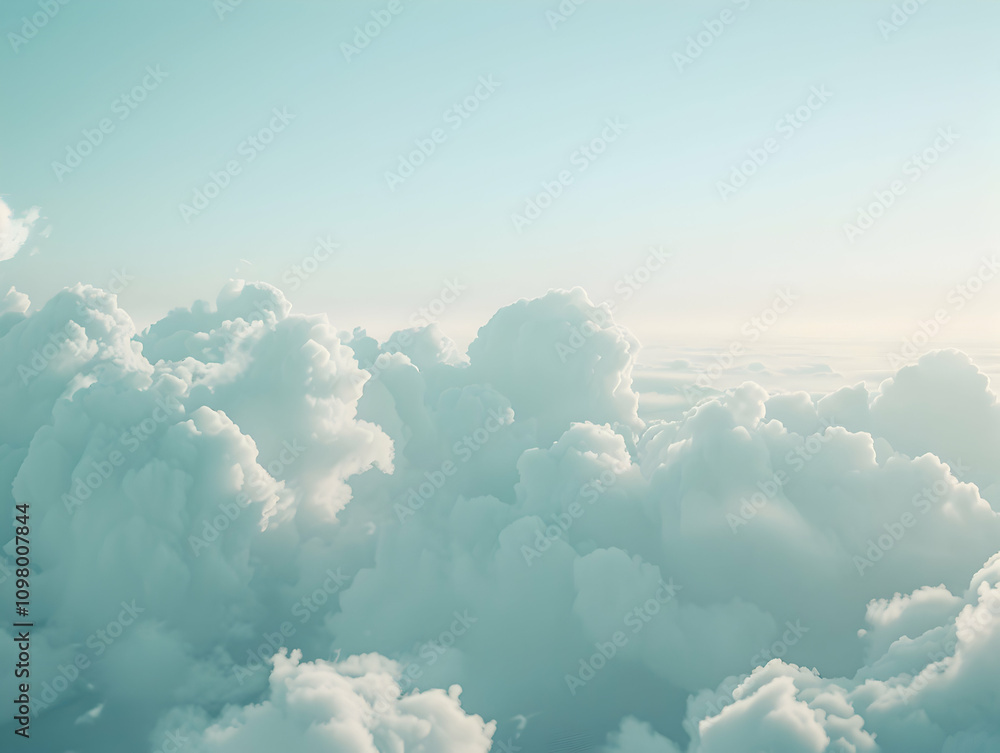 Naklejka premium Clear sky background, cloudy light blue sky texture. Background for banner, backdrop or texture for 3D mapping, Sky blue background