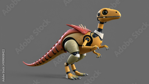 a cute robot of archaeopteryx dinosaur 3d illustration photo