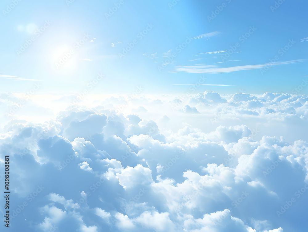 Fototapeta premium Clear sky background, cloudy light blue sky texture. Background for banner, backdrop or texture for 3D mapping, Sky blue background