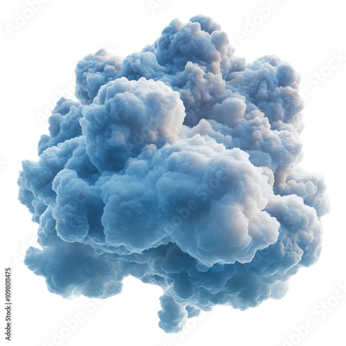 Ethereal Blue Cloud Formation on Black Background