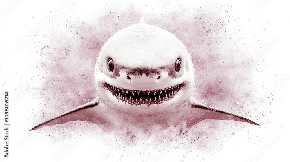 Obraz premium A shark with its mouth open and teeth wide open