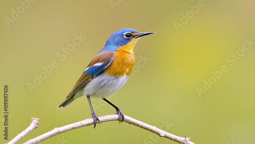 Blauwstaart, Red-flanked Bluetail, Tarsiger cyanurus photo