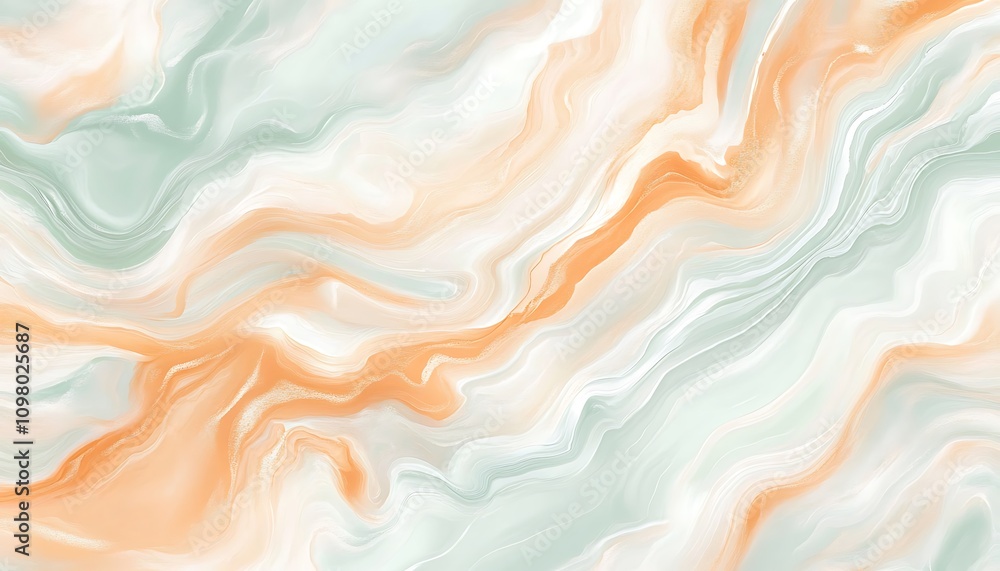 Fototapeta premium Abstract swirling marble pattern in soft pastel colors.