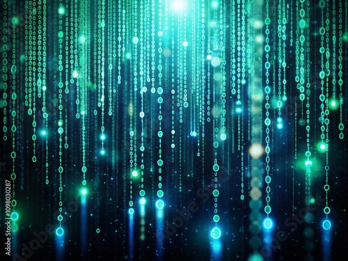 Wallpaper Mural Vintage Style Photography of a Binary Matrix with Falling Digits on a Dark Backdrop, Representing Abstract Data Concepts in a Blue Futuristic Cyberspace Environment Torontodigital.ca