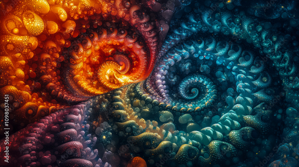 Vibrant fractal swirls in dynamic cosmic patterns for abstract design Vibrant fractal swirls in dynamic cosmic patterns for abstract design