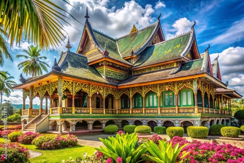 Vintage Style Photography of Kraton Sultan Palace: A Living Museum Showcasing the Rich Javanese Culture and Heritage in Indonesia's Majestic Architecture and Artistry photo