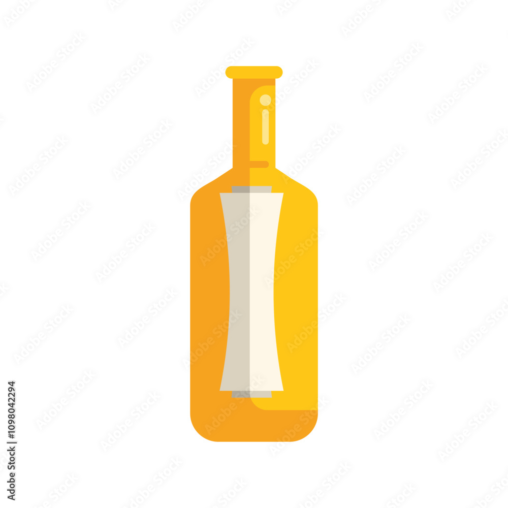 Illustration of a message in a bottle floating on a white background Illustration of a message in a bottle floating on a white background