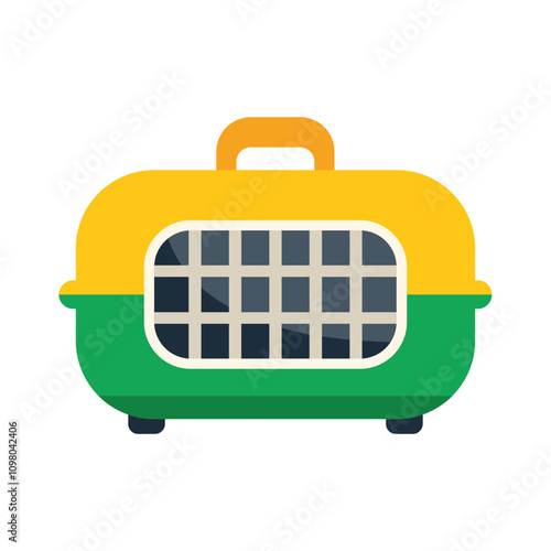 Green and yellow pet carrier providing safe and comfortable transportation for pets