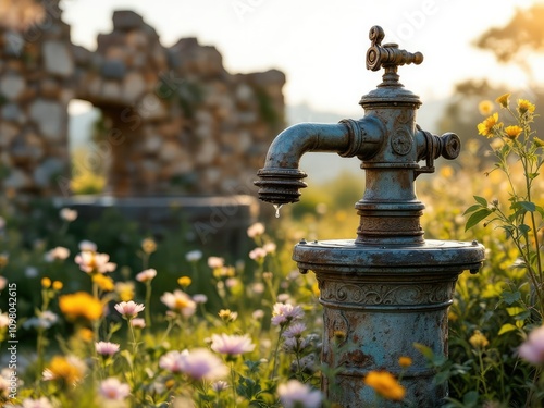 Antique Turkish water pump. photo