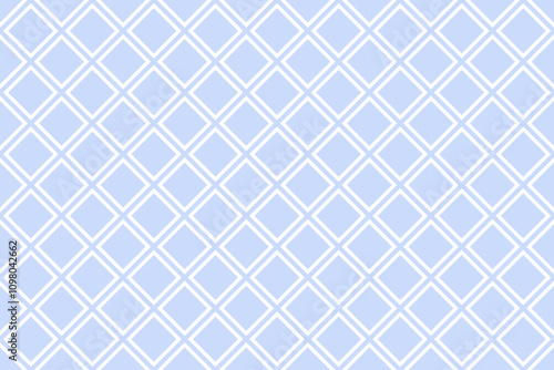 Abstract Seamless Diagonal Geometric Checked Light Blue Pattern. 