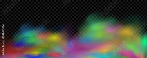 Background of an explosion of colorful smoke clouds.Multicolor fog with blue and yellow particles.
