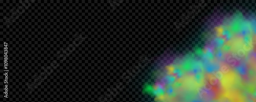 Background of an explosion of colorful smoke clouds.Multicolor fog with blue and yellow particles.