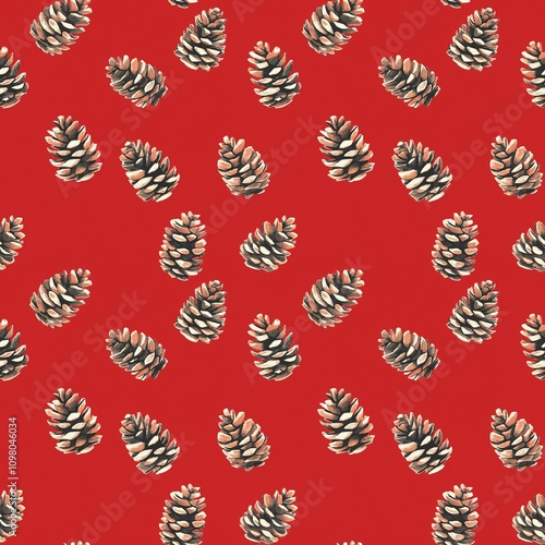 Christmas pine cones pattern photo