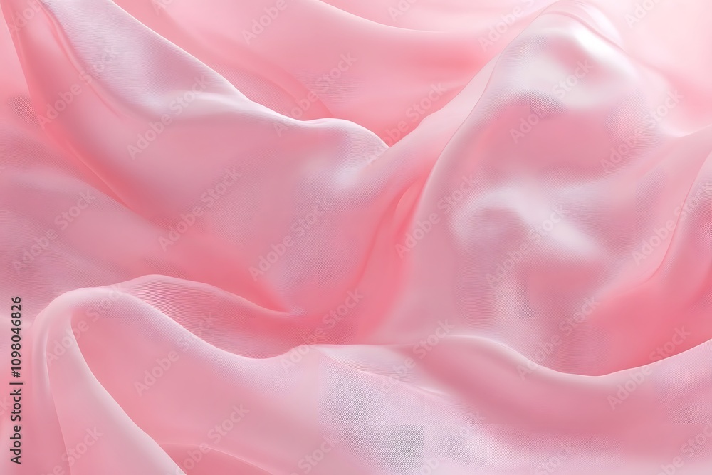 Obraz premium A flowing pink satin fabric creating a soft, elegant texture.