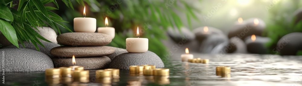 Serene Riverside Ritual Floating Candles, Golden Ingots, and Tranquil Waters A captivating image showcasing the beauty of a peaceful riverside scene where floating candles and golden ingots are Serene Riverside Ritual Floating Candles, Golden Ingots, and Tranquil Waters A captivating image showcasing the beauty of a peaceful riverside scene where floating candles and golden ingots are
