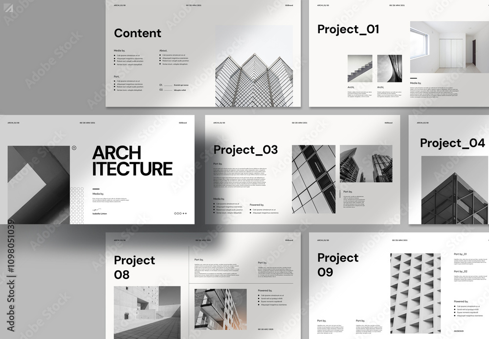 Architecture Portfolio Presentation Layout Stock Template | Adobe Stock
