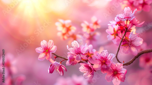Soft pastel close-up of cherry blossoms in bloom, evoking delicate beauty and serenity during springtime.