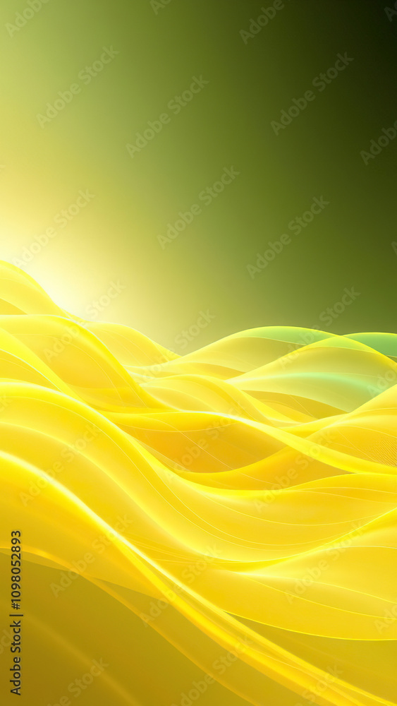 Fototapeta premium Seamless yellow and light green wavy lines forming a dynamic abstract pattern, abstract, seamless, pattern
